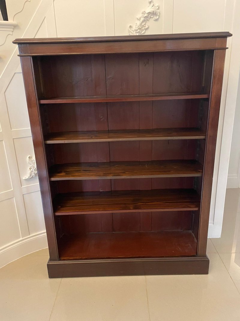 Antique Victorian Quality Mahogany Open Bookcase